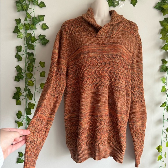 🌿 Vintage American Rag Orange Collared Sweater - Picture 2 of 7